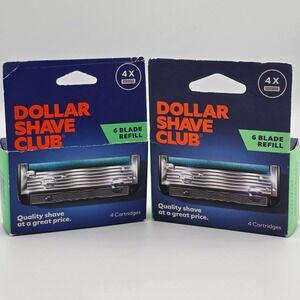 DSC Dollar Shave Club 6-Blade Razor Refill Cartridges - 4 Count (Pack of 2)